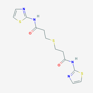 molecular formula C12H14N4O2S3 B375692 3,3'-sulfanediylbis[N-(1,3-thiazol-2-yl)propanamide] 