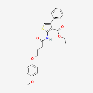 molecular formula C24H25NO5S B3756923 ethyl 2-{[4-(4-methoxyphenoxy)butanoyl]amino}-4-phenyl-3-thiophenecarboxylate 