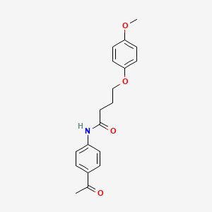 molecular formula C19H21NO4 B3756998 N-(4-acetylphenyl)-4-(4-methoxyphenoxy)butanamide 