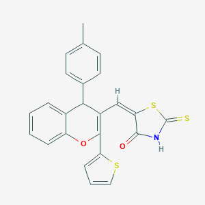 5-[1-(2-Thiophen-2-yl-4-p-tolyl-4H-chromen-3-yl)-meth-(E)-ylidene]-2-thioxo-thiazolidin-4-one
