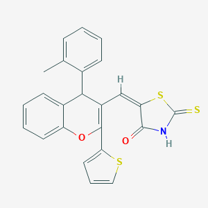 5-{[4-(2-methylphenyl)-2-(2-thienyl)-4H-chromen-3-yl]methylene}-2-thioxo-1,3-thiazolidin-4-one