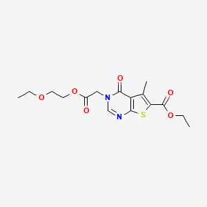 ethyl 3-[2-(2-ethoxyethoxy)-2-oxoethyl]-5-methyl-4-oxo-3,4-dihydrothieno[2,3-d]pyrimidine-6-carboxylate