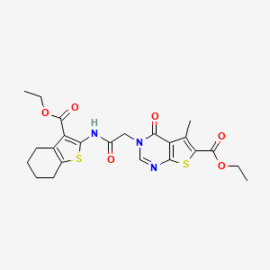 ethyl 3-(2-{[3-(ethoxycarbonyl)-4,5,6,7-tetrahydro-1-benzothien-2-yl]amino}-2-oxoethyl)-5-methyl-4-oxo-3,4-dihydrothieno[2,3-d]pyrimidine-6-carboxylate