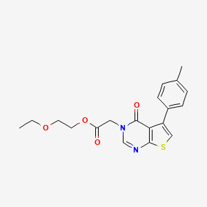 molecular formula C19H20N2O4S B3757118 2-ethoxyethyl 2-[5-(4-methylphenyl)-4-oxothieno[2,3-d]pyrimidin-3-yl]acetate 