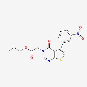 molecular formula C17H15N3O5S B3757125 propyl [5-(3-nitrophenyl)-4-oxothieno[2,3-d]pyrimidin-3(4H)-yl]acetate 