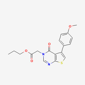 molecular formula C18H18N2O4S B3757138 propyl [5-(4-methoxyphenyl)-4-oxothieno[2,3-d]pyrimidin-3(4H)-yl]acetate 