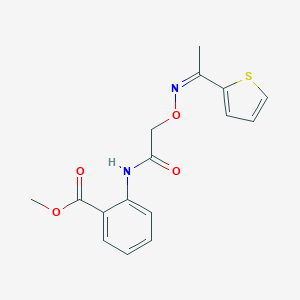 molecular formula C16H16N2O4S B375718 Methyl 2-{[({[1-(2-thienyl)ethylidene]amino}oxy)acetyl]amino}benzoate 