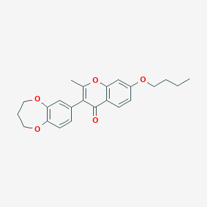 molecular formula C23H24O5 B375719 7-butoxy-3-(3,4-dihydro-2H-1,5-benzodioxepin-7-yl)-2-methyl-4H-chromen-4-one 