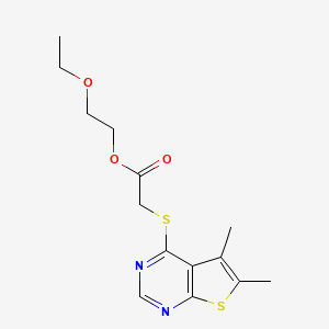 2-ETHOXYETHYL 2-({5,6-DIMETHYLTHIENO[2,3-D]PYRIMIDIN-4-YL}SULFANYL)ACETATE