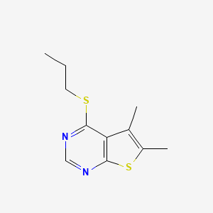 5,6-dimethyl-4-(propylthio)thieno[2,3-d]pyrimidine