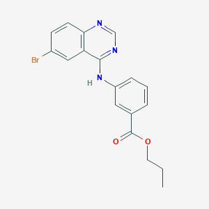 molecular formula C18H16BrN3O2 B3757211 Propyl 3-[(6-bromoquinazolin-4-yl)amino]benzoate 