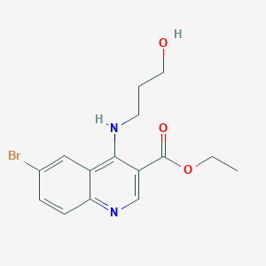 Ethyl 6-bromo-4-[(3-hydroxypropyl)amino]quinoline-3-carboxylate