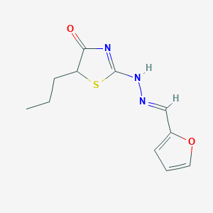 molecular formula C11H13N3O2S B375727 2-[(2E)-2-(furan-2-ylmethylidene)hydrazinyl]-5-propyl-1,3-thiazol-4-one 