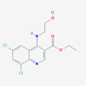 molecular formula C14H14Cl2N2O3 B3757280 Ethyl 6,8-dichloro-4-(2-hydroxyethylamino)quinoline-3-carboxylate 