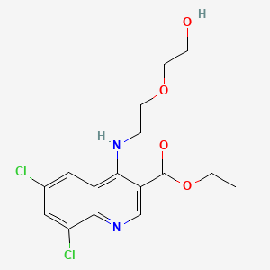 molecular formula C16H18Cl2N2O4 B3757293 ethyl 6,8-dichloro-4-{[2-(2-hydroxyethoxy)ethyl]amino}-3-quinolinecarboxylate 