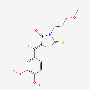 (5Z)-5-[(4-hydroxy-3-methoxyphenyl)methylidene]-3-(3-methoxypropyl)-2-sulfanylidene-1,3-thiazolidin-4-one