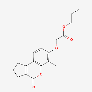 PROPYL 2-({6-METHYL-4-OXO-1H,2H,3H,4H-CYCLOPENTA[C]CHROMEN-7-YL}OXY)ACETATE