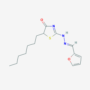 2-[(2E)-2-(furan-2-ylmethylidene)hydrazinyl]-5-heptyl-1,3-thiazol-4-one