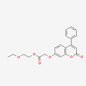 molecular formula C21H20O6 B3757379 2-ethoxyethyl [(2-oxo-4-phenyl-2H-chromen-7-yl)oxy]acetate 