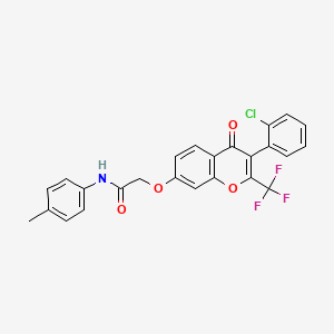 2-{[3-(2-chlorophenyl)-4-oxo-2-(trifluoromethyl)-4H-chromen-7-yl]oxy}-N-(4-methylphenyl)acetamide