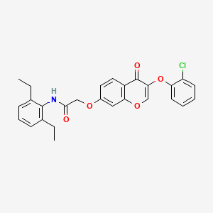 2-[3-(2-chlorophenoxy)-4-oxochromen-7-yl]oxy-N-(2,6-diethylphenyl)acetamide