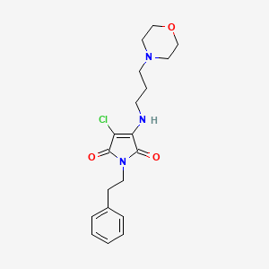 3-chloro-4-{[3-(4-morpholinyl)propyl]amino}-1-(2-phenylethyl)-1H-pyrrole-2,5-dione