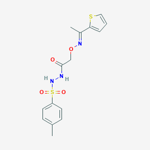 molecular formula C15H17N3O4S2 B375747 4-methyl-N'-[({[1-(2-thienyl)ethylidene]amino}oxy)acetyl]benzenesulfonohydrazide 