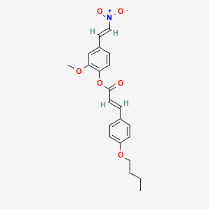 molecular formula C22H23NO6 B3757480 2-methoxy-4-(2-nitrovinyl)phenyl 3-(4-butoxyphenyl)acrylate 