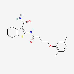 molecular formula C21H26N2O3S B3757490 2-[4-(2,5-Dimethylphenoxy)butanoylamino]-4,5,6,7-tetrahydro-1-benzothiophene-3-carboxamide 