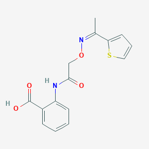 molecular formula C15H14N2O4S B375755 2-{[({[1-(2-Thienyl)ethylidene]amino}oxy)acetyl]amino}benzoic acid 