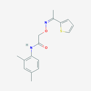 molecular formula C16H18N2O2S B375756 N-(2,4-dimethylphenyl)-2-({[1-(2-thienyl)ethylidene]amino}oxy)acetamide 