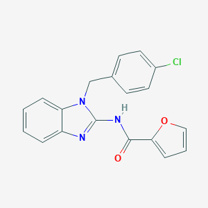 molecular formula C19H14ClN3O2 B375757 N-[1-[(4-chlorophenyl)methyl]benzimidazol-2-yl]furan-2-carboxamide CAS No. 292613-20-8