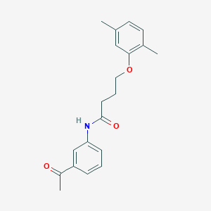 molecular formula C20H23NO3 B3757575 N-(3-acetylphenyl)-4-(2,5-dimethylphenoxy)butanamide 