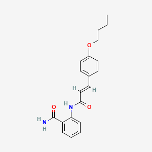 molecular formula C20H22N2O3 B3757583 (E)-2-(3-(4-butoxyphenyl)acrylamido)benzamide 