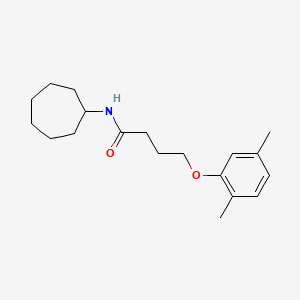 molecular formula C19H29NO2 B3757599 N-cycloheptyl-4-(2,5-dimethylphenoxy)butanamide 