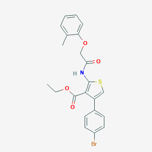 molecular formula C22H20BrNO4S B375765 Ethyl 4-(4-bromophenyl)-2-{[(2-methylphenoxy)acetyl]amino}-3-thiophenecarboxylate CAS No. 325729-96-2
