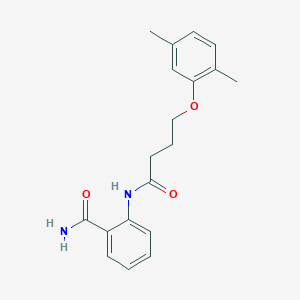 molecular formula C19H22N2O3 B3757654 2-{[4-(2,5-dimethylphenoxy)butanoyl]amino}benzamide 