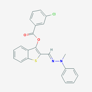 2-(2-Methylbenzohydrazonoyl)-1-benzothien-3-yl 3-chlorobenzoate
