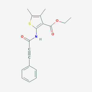 molecular formula C18H17NO3S B375770 Ethyl 4,5-dimethyl-2-(3-phenylprop-2-ynoylamino)thiophene-3-carboxylate CAS No. 343589-84-4