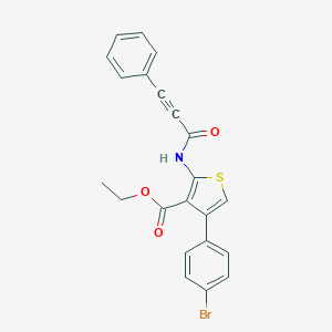 Ethyl 4-(4-bromophenyl)-2-[(3-phenylprop-2-ynoyl)amino]thiophene-3-carboxylate