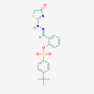 molecular formula C20H21N3O4S2 B375774 [2-[(E)-[(4-oxo-1,3-thiazol-2-yl)hydrazinylidene]methyl]phenyl] 4-tert-butylbenzenesulfonate 