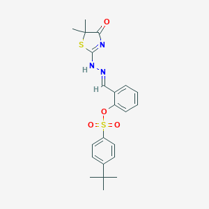 [2-[(E)-[(5,5-dimethyl-4-oxo-1,3-thiazol-2-yl)hydrazinylidene]methyl]phenyl] 4-tert-butylbenzenesulfonate