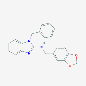 molecular formula C22H19N3O2 B375781 N-(1,3-benzodioxol-5-ylmethyl)-1-benzyl-1H-benzimidazol-2-amine CAS No. 144836-39-5