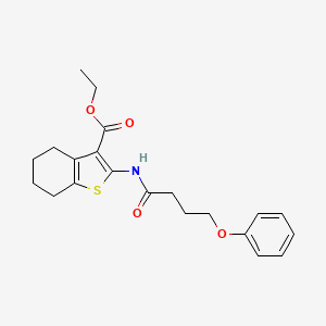 molecular formula C21H25NO4S B3757835 ethyl 2-(4-phenoxybutanoylamino)-4,5,6,7-tetrahydro-1-benzothiophene-3-carboxylate 