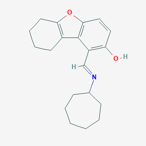 molecular formula C20H25NO2 B375784 1-(Cycloheptyliminomethyl)-6,7,8,9-tetrahydrodibenzofuran-2-ol CAS No. 306956-36-5