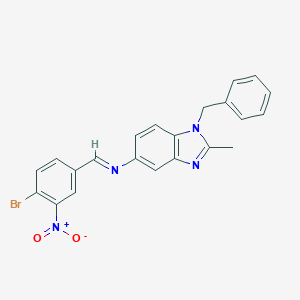 molecular formula C22H17BrN4O2 B375786 1-benzyl-5-({4-bromo-3-nitrobenzylidene}amino)-2-methyl-1H-benzimidazole 