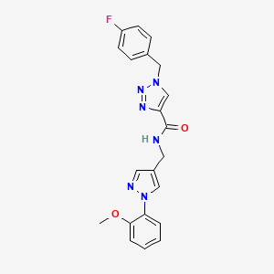 1-(4-fluorobenzyl)-N-{[1-(2-methoxyphenyl)-1H-pyrazol-4-yl]methyl}-1H-1,2,3-triazole-4-carboxamide