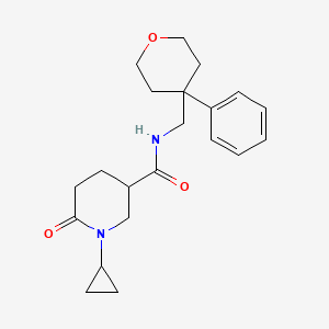 1-cyclopropyl-6-oxo-N-[(4-phenyltetrahydro-2H-pyran-4-yl)methyl]-3-piperidinecarboxamide