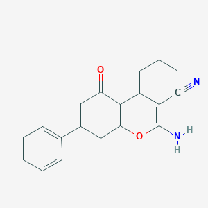 2-Amino-4-isobutyl-5-oxo-7-phenyl-5,6,7,8-tetrahydro-4H-chromene-3-carbonitrile