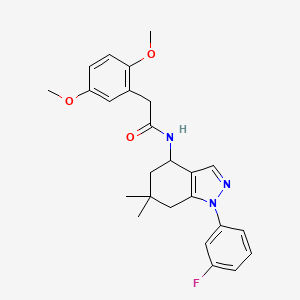 2-(2,5-dimethoxyphenyl)-N-[1-(3-fluorophenyl)-6,6-dimethyl-4,5,6,7-tetrahydro-1H-indazol-4-yl]acetamide